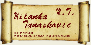 Milanka Tanasković vizit kartica